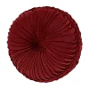 Five Queens Court Nicholas Crimson Tufted Round Decorative Throw Pillow