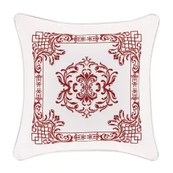 Five Queens Court Holiday Dreams Red 20" Square Decorative Throw Pillow