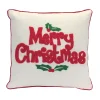 Christmas Central 15.75" Red And Ivory Holly "Merry Christmas" Decorative Throw Pillow -Safavieh Store 6066830