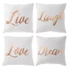 Juvale Set Of 4 Rose Gold Throw Pillow Covers, Live Laugh Love Dream Decorative Cases For Home Decor, Living Room (17x17 In) -Safavieh Store 6096319