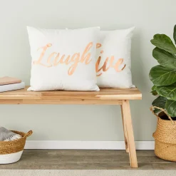 Juvale Set Of 4 Rose Gold Throw Pillow Covers, Live Laugh Love Dream Decorative Cases For Home Decor, Living Room (17x17 In) -Safavieh Store 6096319 ALT2