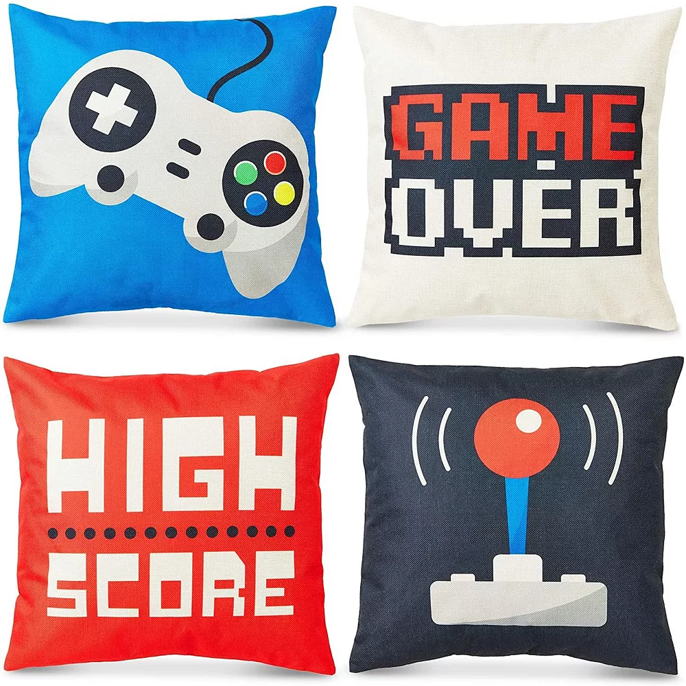 Juvale Decorative Throw Pillow Covers, Video Games (18 X 18 Inches, 4 Pack) 3 Juvale Decorative Throw Pillow Covers, Video Games (18 X 18 Inches, 4 Pack)