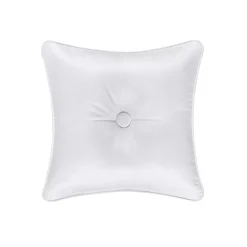 Five Queens Court Antonia White 16" Square Decorative Throw Pillow