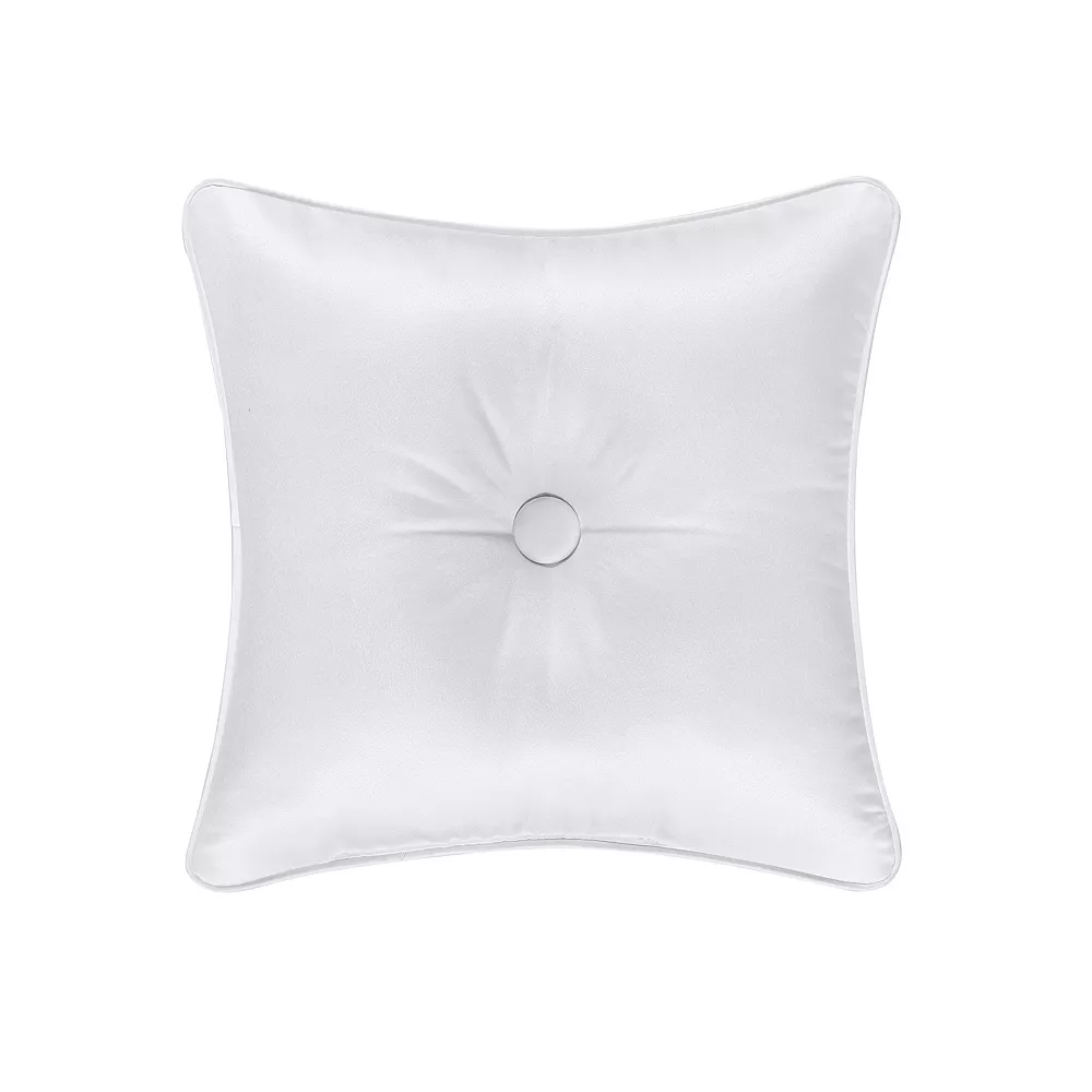 Five Queens Court Antonia White 16" Square Decorative Throw Pillow 3 Five Queens Court Antonia White 16" Square Decorative Throw Pillow