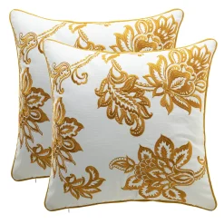 Hulala Home Embroidered French Country Throw Pillow Cover (Set Of 2)