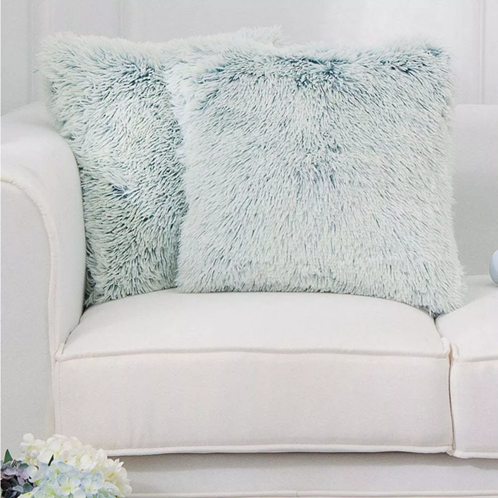 Cheer Collection Set Of 2 Shaggy Long Hair Throw Pillows - Super Soft And Plush Faux Fur Accent Pillows - 18 X 18 Inches 4 Cheer Collection Set Of 2 Shaggy Long Hair Throw Pillows - Super Soft And Plush Faux Fur Accent Pillows - 18 X 18 Inches - Image 2