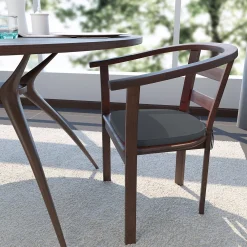 LeisureMod Modern Dining Chair Cushion Pads - Dark Gray -Safavieh Store 6144714 ALT