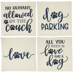 Okuna Outpost Set Of 4 Fall Throw Pillow Covers 18x18 In, Dog Home Decor Cases For Living Room, Bedroom (Beige)