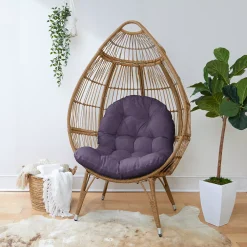 Sorra Home Dark Lilac Egg Chair Cushion -Safavieh Store 6153783 ALT