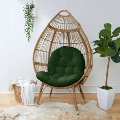Sorra Home Hunter Green Egg Chair Cushion -Safavieh Store 6153784 ALT