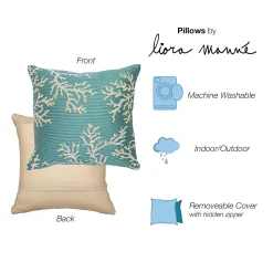 Liora Manne Marina Coral Edge Indoor/Outdoor Pillow -Safavieh Store 6167580 ALT2