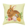 C&F Home Yellow Floral Bunny Easter Throw Pillow