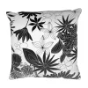 Benzara 17 X 17 Inch Decorative Square Cotton Accent Throw Pillow With Classic Floral Print, Black And White