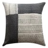Benzara Dae 24 X 24 Square Handwoven Accent Throw Pillow, Cotton Dhurrie, Classic Kilim Pattern, Gray, Off White -Safavieh Store 6192996