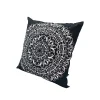 Benzara 20 X 20 Modern Square Cotton Accent Throw Pillow, Mandala Design Pattern, Black, White -Safavieh Store 6193083