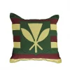 Simply Home 17" Green And Yellow Hawaiian Coat Of Arms Square Throw Pillow