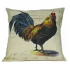 Golden Hill Studio 18" Ivory And Blue Tail Rooster Throw Pillow With Insert -Safavieh Store 6195124