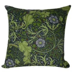 Golden Hill Studio 18" Green And Blue Floral Square Throw Pillow With Insert