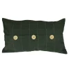 Christmas Central 20" Green And Beige Rectangular Velvet Throw Pillow With Buttons