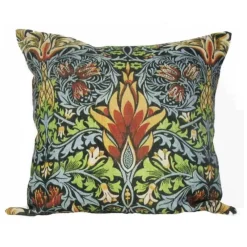 Golden Hill Studio 18" Blue And Brown Antique Pineapple Floral Throw Pillow Cover
