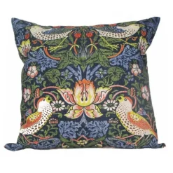 Golden Hill Studio 18" Blue And Green Swirl Floral Birds Throw Pillow With Insert