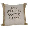 Golden Hill Studio 12" Tan And Green Striped 'Life Is Better On The Slopes' Throw Pillow -Safavieh Store 6195216