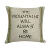 Golden Hill Studio 12" Black And Green Striped 'The Mountains Will Always Be Home' Throw Pillow -Safavieh Store 6195221