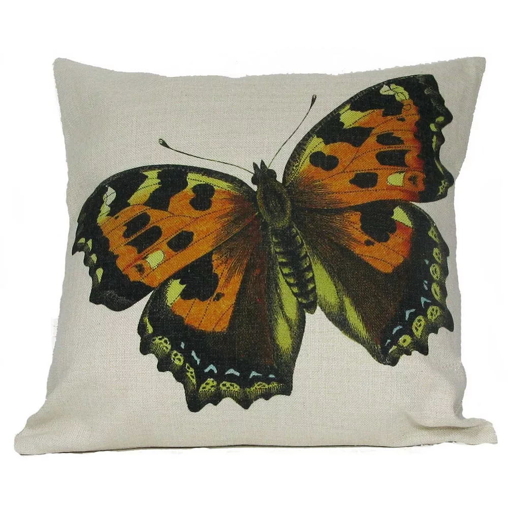 Golden Hill Studio 18" Orange And Black Spotted Butterfly Decorative Throw Pillow Cover 3 Golden Hill Studio 18" Orange And Black Spotted Butterfly Decorative Throw Pillow Cover