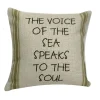 Crafted Creations 12" Beige Striped "The Voice Of The Sea Speaks To The Soul" Throw Pillow -Safavieh Store 6195236