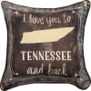 CC Home Furnishings 12" Brown And Gray "I Love You To Tennessee And Back" Printed Square Throw Pillow -Safavieh Store 6195249