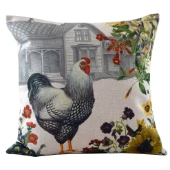 Golden Hill Studio 18" Black And White Decorative Hen Throw Pillow