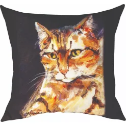 Manual Weavers 18" Square Climaweave Pillow With Pet Love Me Too Cat Design
