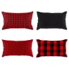 Contemporary Home Living Set Of 4 Red And Black Cotton Pillow Cover 20" -Safavieh Store 6203546