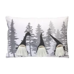 Contemporary Home Living 18" White Gray And Brown Holiday Gift Collections Gnome Pillow