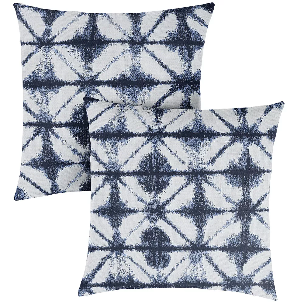 Outdoor Living And Style Set Of 2 22" Indigo Blue And White Geometric Sunbrella Indoor And Outdoor Square Pillow 3 Outdoor Living And Style Set Of 2 22" Indigo Blue And White Geometric Sunbrella Indoor And Outdoor Square Pillow