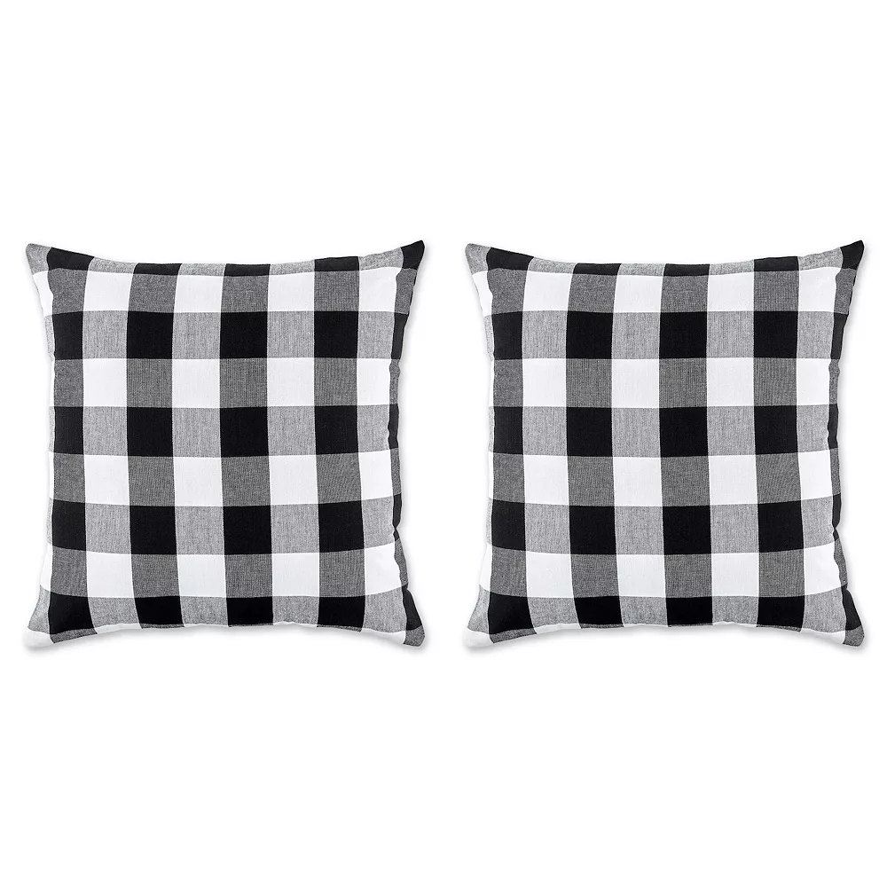 Contemporary Home Living Set Of 2 Black And White Buffalo Check Pillow Cover 20" 3 Contemporary Home Living Set Of 2 Black And White Buffalo Check Pillow Cover 20"