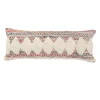 Laddha Home Designs 36" White And Red Diamond Chevron Handmade Rectangular Lumbar Pillow