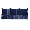 Outdoor Living And Style 25" Navy Blue And White Stripe Sunbrella Deep Seating Pillow And Sofa Chair Cushion