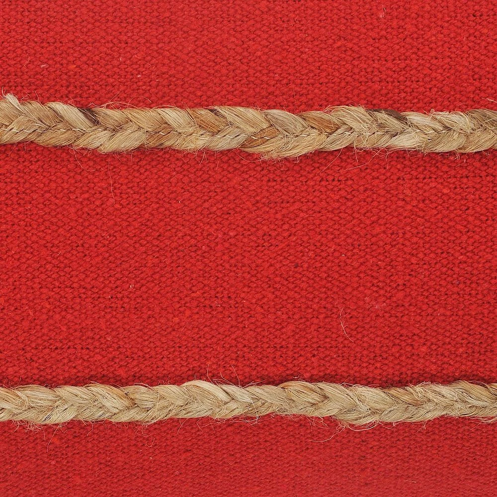 Laddha Home Designs 36" Red And Tan Striped Rectangular Lumbar Pillow 4 Laddha Home Designs 36" Red And Tan Striped Rectangular Lumbar Pillow - Image 2