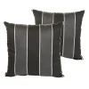 Outdoor Living And Style Set Of 2 Black And Gray Stripes Decorative Square Pillows 18" -Safavieh Store 6203637