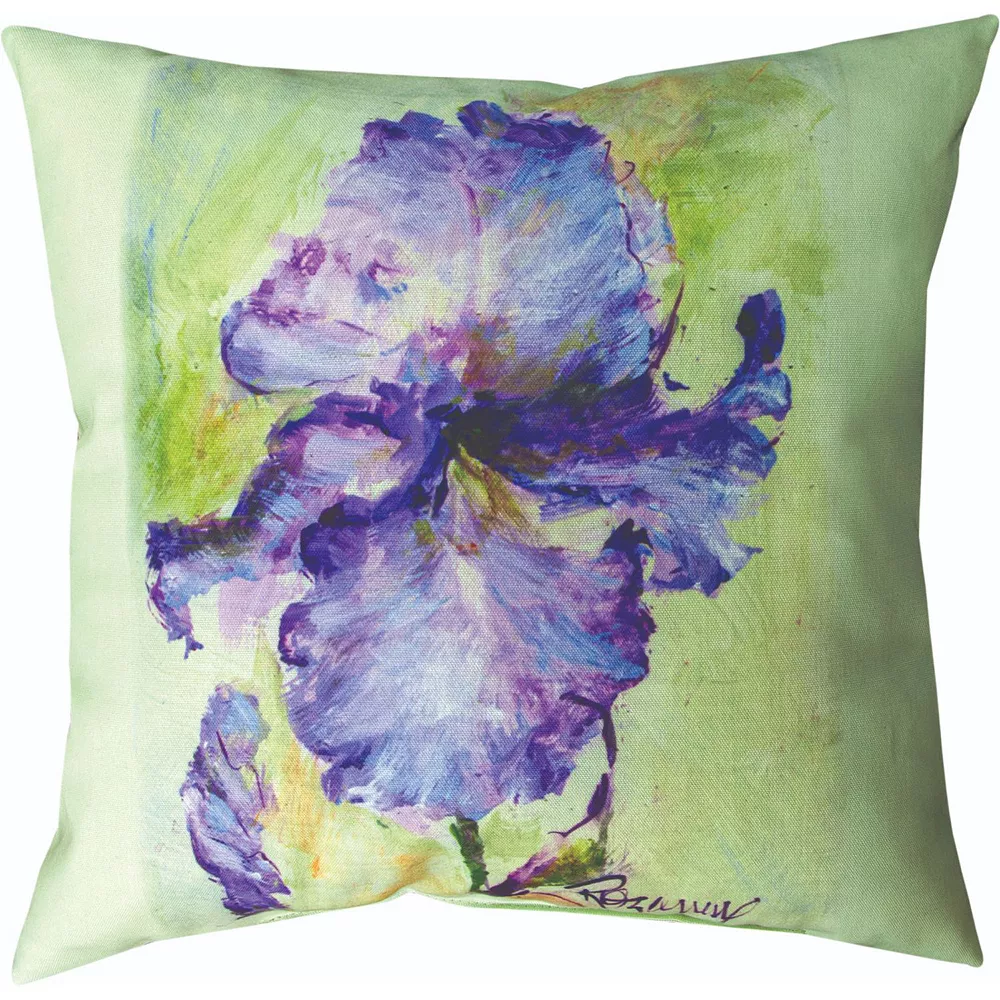 Contemporary Home Living 18" Square Climaweave Pillow With Iris Design 3 Contemporary Home Living 18" Square Climaweave Pillow With Iris Design