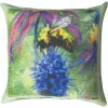 Manual Weavers 18" Square Climaweave Pillow With Bumblebee On Purple Flower Design