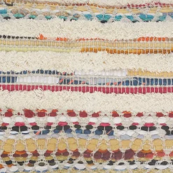 Laddha Home Designs 36" White And Beige Chevron Striped Handmade Rectangular Lumbar Pillow -Safavieh Store 6203716 ALT