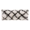 Laddha Home Designs 36" White And Black Diamond Criss Cross Handmade Rectangular Lumbar Pillow