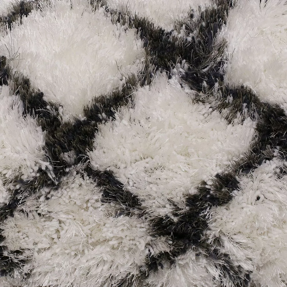 Laddha Home Designs 36" White And Black Diamond Criss Cross Handmade Rectangular Lumbar Pillow 4 Laddha Home Designs 36" White And Black Diamond Criss Cross Handmade Rectangular Lumbar Pillow - Image 2