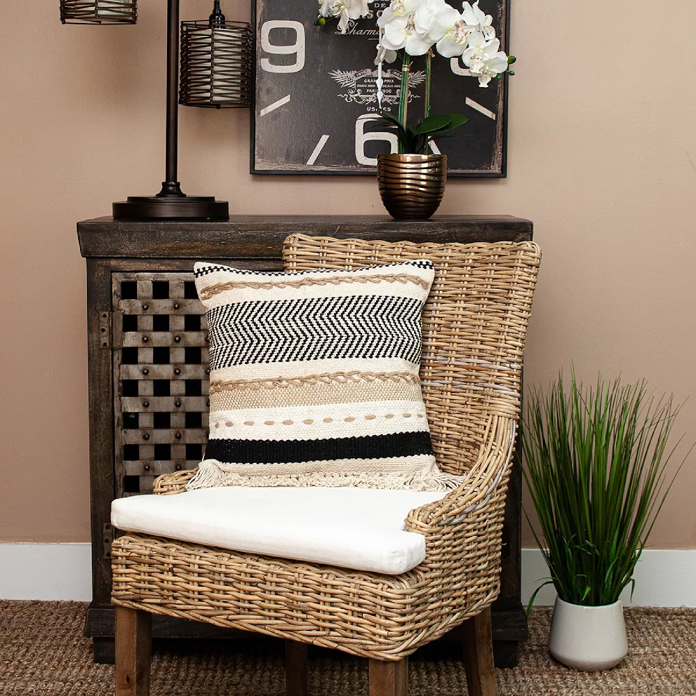 Nassau Collection 17.75" Beige Transitional Throe Pillow 4 Nassau Collection 17.75" Beige Transitional Throe Pillow - Image 2