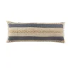 Laddha Home Designs 36" Blue And Tan Striped Rectangular Lumbar Pillow With Jute Braiding -Safavieh Store 6203865