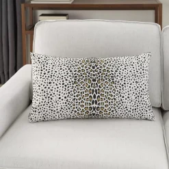 Mina Victory Leopard White Black Outdoor Throw Pillow -Safavieh Store 6214929 ALT4