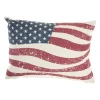Mina Victory Wavy American Flag Reversible Stars Outdoor Throw Pillow