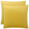 PiccoCasa Luxury Velvet 18" X 18" Euro Velvet Square Throw Pillow Cover For Sofa Couch Bed -Safavieh Store 6239346 Yellow
